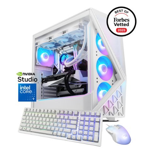 iBUYPOWER - Slate Gaming Desktop PC- Intel Core Ultra 9 285K,NVIDIA GeForce RTX 5070 12GB,32GB DDR5 RGB,2TB NVMe - White-Front_Standard 