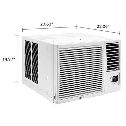 LG - 570 Sq. Ft 12,200 BTU 230V Window Mounted Air Conditioner with 11,200 BTU Heater - White-Front_Standard 