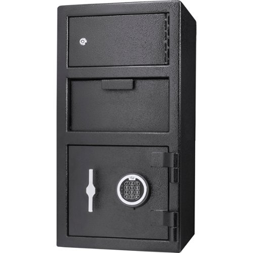 Barska - Advanced Digital Keypad Compact Depository Drop Safe with Master Code + 5 Codes & Dual User Mode-, 0.72/0.78 Cu Ft - Black-Front_Standard 