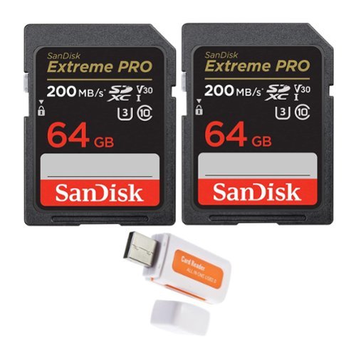SanDisk - 64GB Extreme PRO 200MB/s SDXC UHS-I Memory Card (2-Pack) Bundle-Front_Standard 