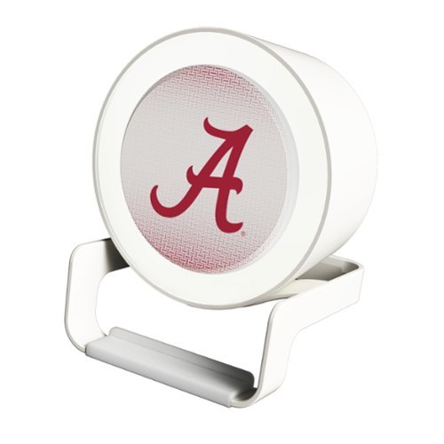 Keyscaper - Alabama Crimson Tide Linen Print Nightlight Charger & Bluetooth Speaker - White-Front_Standard 