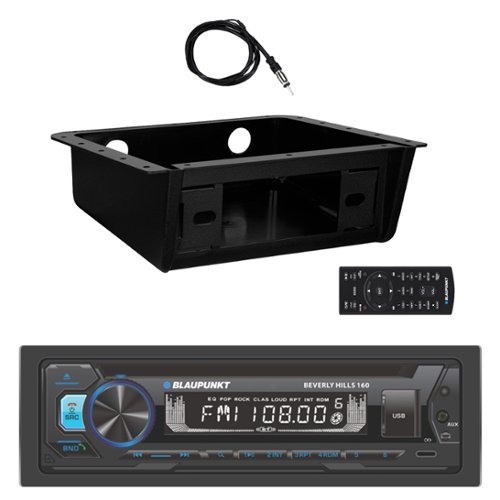 Blaupunkt - Beverly Hills 150 Single DIN Bluetooth DVD/CD Player Receiver w/Under Dash Install Kit, 22" Radio Antenna-Front_Standard 