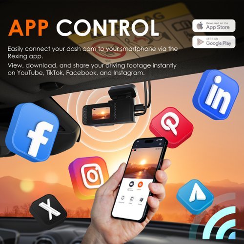 Rexing C1 – 2K Front Dash Cam with Wi-Fi - Black BUY IN EUROPE