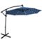 Costway - 10FT Patio Offset Umbrella Solar Powered LED 360Degree Rotation Aluminum - Blue-Front_Standard