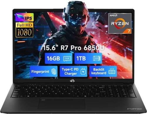 NIMO - 15.6" Light-Gaming-Laptop, 8 Cores AMD Ryzen 7 Pro 6850U 16GB LPDDR5 RAM 1TB SSD - Black-Front_Standard 