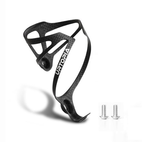 Urtopia - Full Carbon Fiber Bike Water Bottle Holder, Ultra-Light Water Bottle Cage for Bike, High Strength and Durable - Black-Front_Standard 