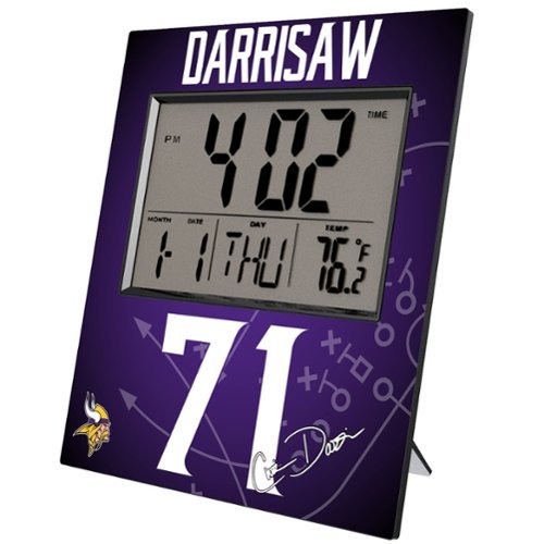 Keyscaper - Christian Darrisaw Minnesota Vikings Digital Desk & Wall Clock - Multicolor-Front_Standard 