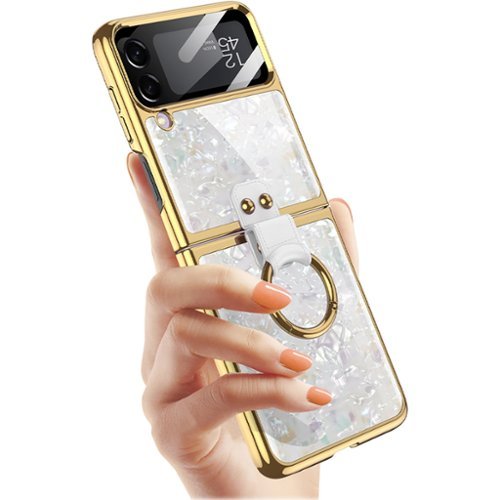 SaharaCase Marble with Ring Case for Samsung Galaxy Z Flip4 - White WHERE TO BUY