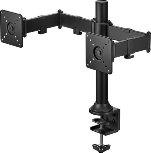 Insignia™ - Dual-Screen Desktop Mount for Monitors up to 32” Wide - Black