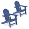 Costway - 2 PCS Patio Adirondack Chair Weather Resistant Garden Deck with Cup Holder - Navy-Front_Standard