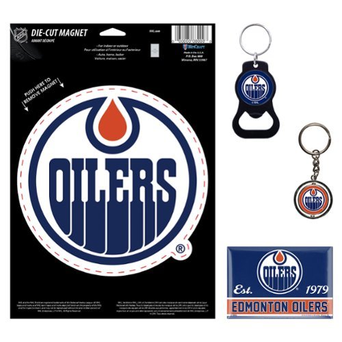 WinCraft - Edmonton Oilers 4-Pack Key Rings and Magnets Set - Multicolor-Front_Standard 