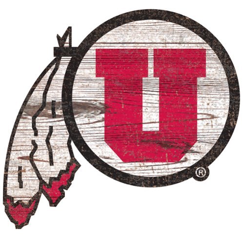 Fan Creations - Utah Utes Distressed Logo Cutout Sign - Multicolor-Front_Standard 