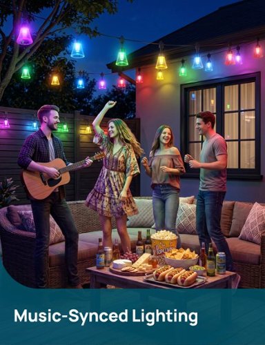 Linkind 48ft Smart Outdoor String Lights, Matter Compatible, AI Effects, IP67 Waterproof, Works with Alexa, Google Home - Black BUY IN EUROPE