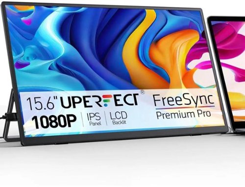 UPERFECT - 15.6" FHD Portable Monitor, 125% sRGB, 350Nits, USB-C/HDMI, w/Stand, for Laptop/Phone/Gaming - Black-Front_Standard 