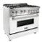 ZLINE - Professional 4.6 Cu. Ft. Freestanding Gas Convection Range - Matte White-Front_Standard