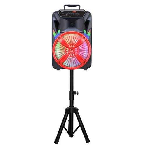 TopTech - BLA-12 Bluetooth Party Speaker with Disco Lights, Mic, and Tripod - Red-Front_Standard 