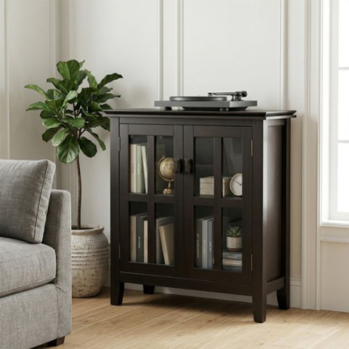 Simpli Home - Artisan Solid Wood 30 inch Wide Contemporary Low Storage Cabinet - Hickory Brown-Front_Standard 