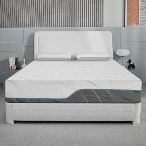 Vipbear - 10" Extra Firm Queen Size Memory Foam Mattress, Medium - Extra Firm Dual Side Flippable Mattress - White-Front_Standard 