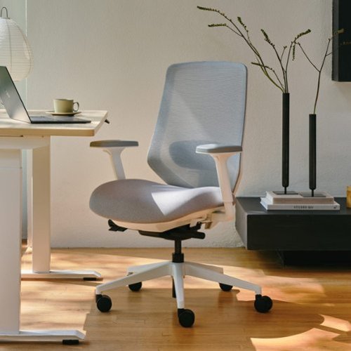 Branch Furniture - Ergonomic Chair Pro – Premium Office Seating with 7 Points of Adjustment & Dynamic Lumbar Support - White / Mineral-Front_Standard 