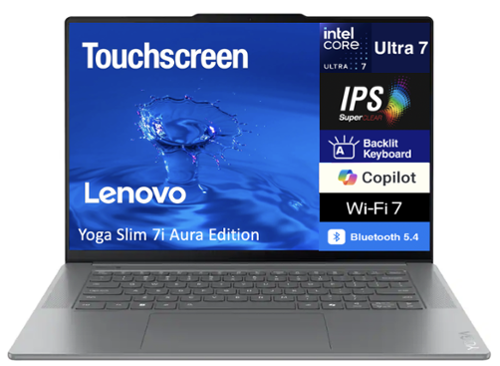  Lenovo - Yoga Slim 7i Aura Edition Laptop 15.3 IPS 2.8K Touchscreen (Intel Ultra 7-258V, 32GB LPDDR5X, Win 11 Pro) - Luna Grey