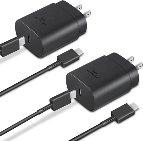 Entronix - Dual Wall Charger Combo - 2-Pack USB-C and USB-A Adapters for iPhone, Galaxy, and More - Black-Front_Standard 