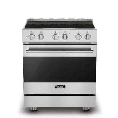 Front. Viking - 3-Series Induction Self-Clean Range - Stainless Steel.