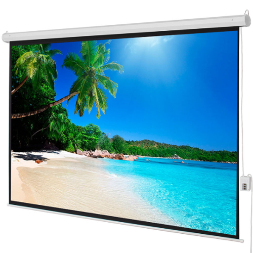Winado - 100" 4:3 Foldable Electric Motorized Projector Screen HD Theater + Remote - Matte White-Front_Standard 