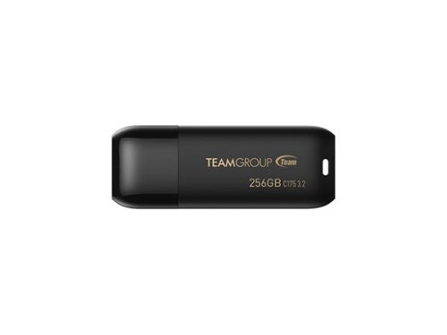 Team Group - TEAMGROUP C175 256GB USB 3.2 Flash Drive, 100MB/s Speed, Matte/Glossy Design (TC1753256GB01) - Black-Front_Standard 