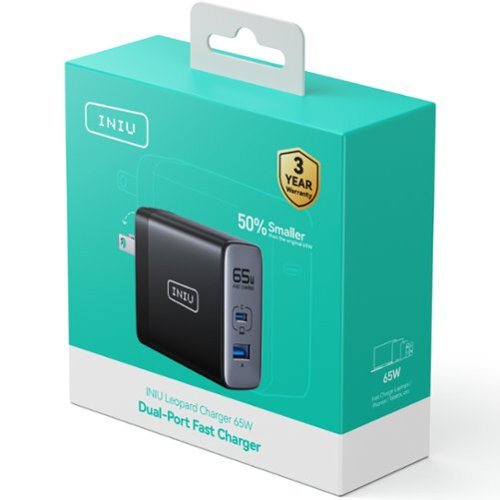 INIU 65W USB C/A Wall Charger, GaN Fast Charge with Foldable Plug for iPhone 17 16 15 14 13 Samsung Laptops Tablets Earbuds - Black WHERE TO BUY