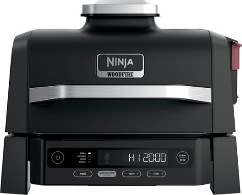  Ninja - Woodfire Outdoor Grill &amp; Smoker, 4-in-1 Functionality, Authentic Woodfire Flavors, Electric Heat - Black