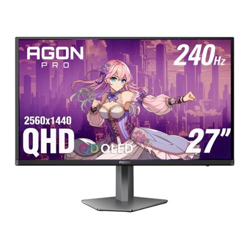 AOC - 27" QD OLED 240Hz 0.03ms Gaming Monitor - Black/Purple