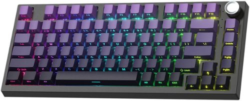 Womier - WK75 75% Wireless Mechanical Keyboard,Hot Swappable Pre-lubed Custom Linear Switches Gaming Keyboard - Purple-Front_Standard 