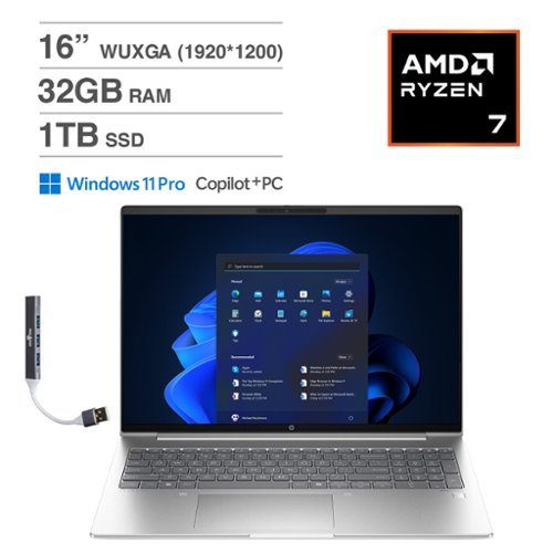 HP - Elitebook 665 G11 B3SH1AT#ABA Laptop, Ryzen 7 7735U, 32GB, 1TB SSD, 16.0 (1920x1200), Win 11 Pro - Silver-Front_Standard 