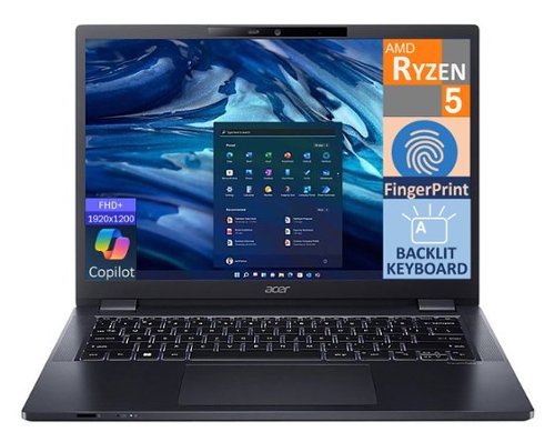 Acer - TravelMate P4 TMP41441R854US Laptop, Ryzen 5 PRO 6650U, 16GB, 512GB SSD, 14.0" (1920x1200), Radeon 660M, Win 11 Pro - Blue-Front_Standard 