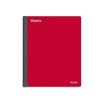 Staples - Premium 3-Subject Notebook, 8.5" x 11", College Ruled, 150 Sheets, (ST58332) - Red