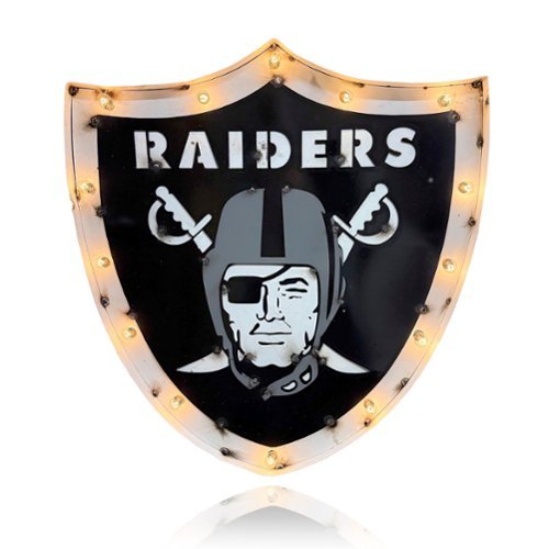Imperial - Las Vegas Raiders Logo Lighted Recycled Metal Sign - White-Front_Standard 