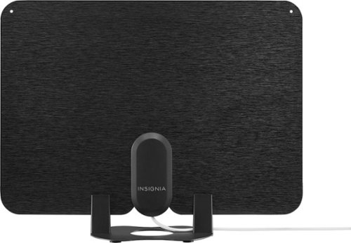Insignia™ - Amplified Ultra-Thin Indoor HDTV Antenna with 60-Mile Range - Black/White