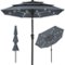 Best Choice Products - 10ft 3-Tier Solar Patio Umbrella w/ 24 LED Lights, Tilt Adjustment, Easy Crank - Slate-Front_Standard
