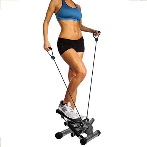 BalanceFrom Fitness - Adjustable Mini Stepper with LCD Monitor & Resistance Bands - Gray-Front_Standard 