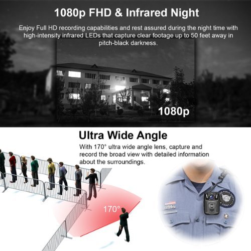 Rexing P1 1080p FHD Body Camera with 64GB Internal Memory - Black BUY IN SINGAPORE