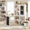 Aheaplus - Foldable Compact Desk: Built-in Outlets & Blackboard, Space-Saving Workstation for Home Office/Craft Room - White-Front_Standard