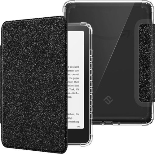 Kitcheniva - Soft Transparent Case For 7 Inch Kindle Paperwhite 12th 2024 Protective Shell - Glitter Black-Front_Standard 