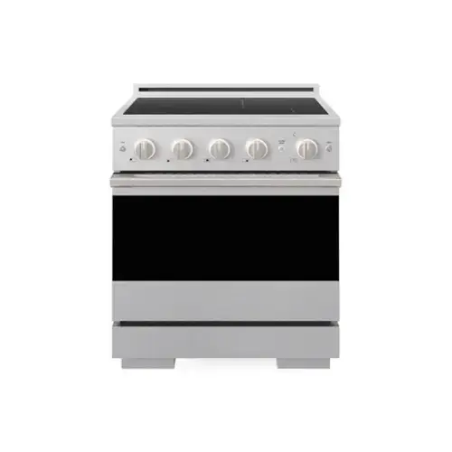 Front. ZLINE - 30 in. 4.2 cu. ft. Marino Freestanding Induction Range with 4 Burners and Convection Oven in Satin Stainless Steel - Satin Stainless Steel.