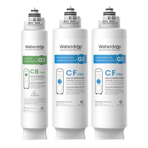 Waterdrop - G3 Replacement Filter 1-Year Combo, Pack of 2 WD-G3-CF Filters and 1 WD-G3-CB Filter, Replacement for WD-G3-W - White-Front_Standard 