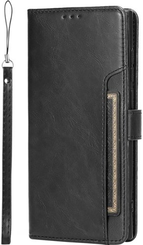 SaharaCase - Genuine Leather Folio Wallet Case for Samsung Galaxy S24 Ultra - Black