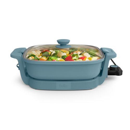 Bella - Fits-anywhere Kitchenware: 12" x 12" Make & Take Electric Skillet - Surf