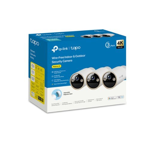 TP-Link Tapo Wireless Indoor/Outdoor 4K Security Cameras with up to 200 days of Battery Life, No Monthly Fees, Smart AI (3-pack) - White WORLDWIDE DELIVERY