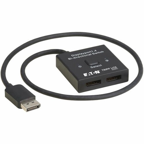 Eaton Tripp Lite Series 2x1 Bi-Directional DisplayPort Switch - 4K 120 Hz or 8K 30 Hz, HDR, HDCP Passthrough - 7680 x - Black-Front_Standard 