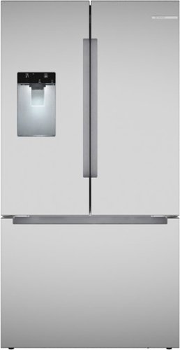 Bosch - 100 Series 21.6 Cu. Ft. Bottom-Freezer French Door Counter-Depth Smart Refrigerator with External Water and Ice - Stainless Steel
