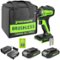 Greenworks - 24V Impact Driver Kit, 1950 in./lbs Torque, 1/4'' Hex Collet, with (2) 2Ah Batteries and 2A Charger - Green-Front_Standard
